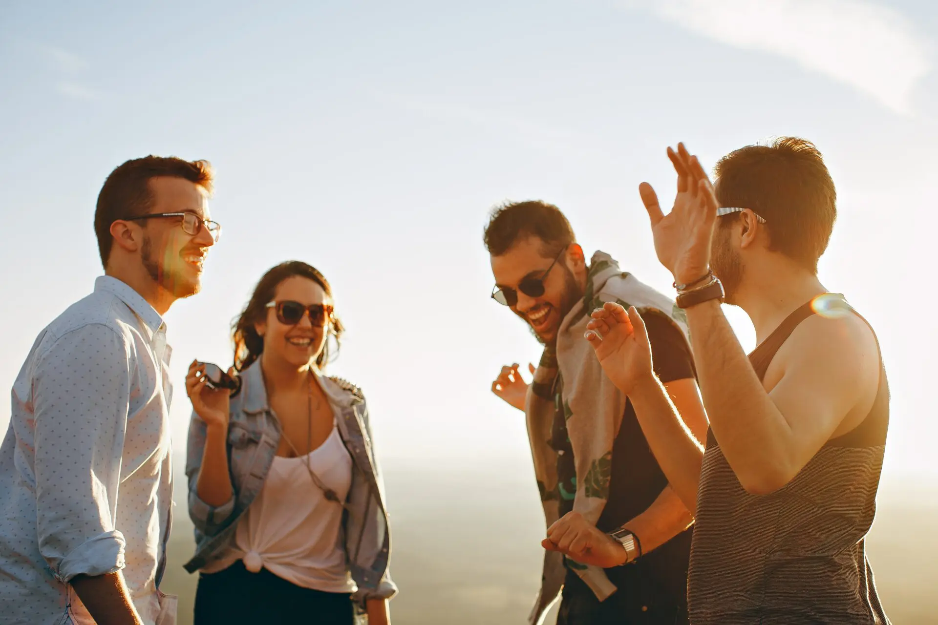 People Laughing Outdoors